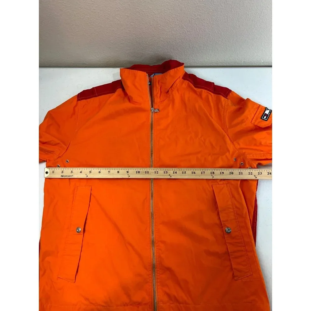Tommy Hilfiger Mens Orange & Red Nylon Jacket M Y2K Vintage‎